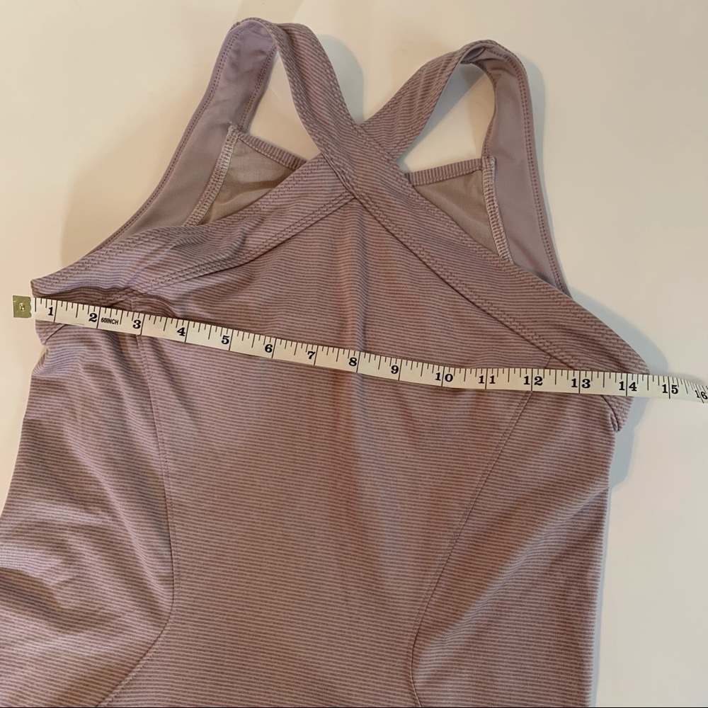 Saucony athletic striped racer tank top sports bra - Picture 2 of 7